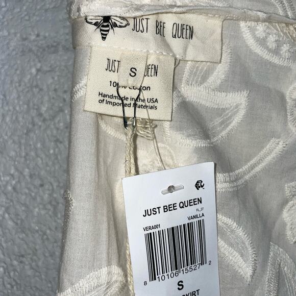 Just Bee Queen Vera Floral Applique Fringe Sarong Cover-up small cream - Picture 7 of 11